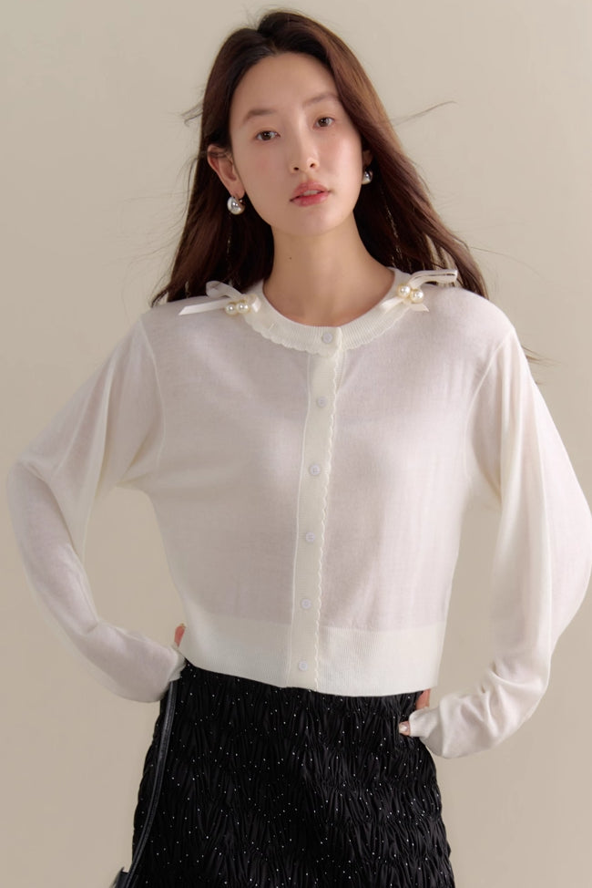 'Stranded Pearl' Cardigan