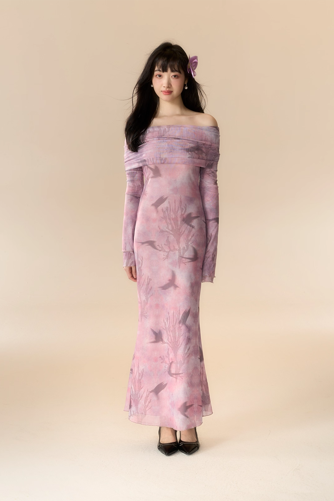 'Coral, Kite, Oriole' Dress
