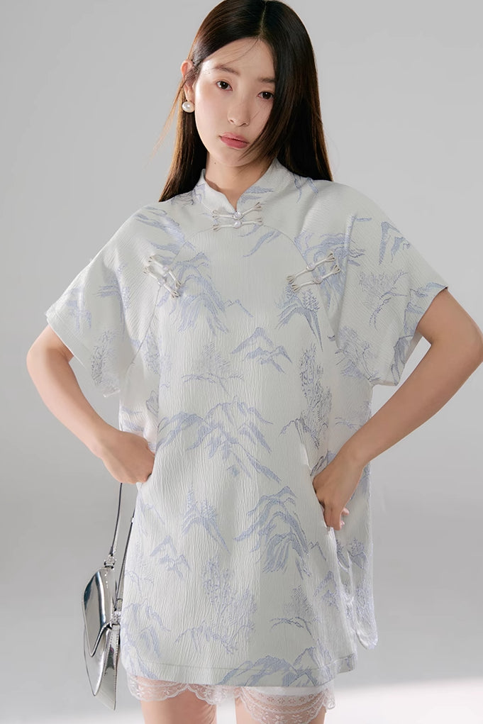 'Fresh Rain on an Empty Mountain' Short Dress