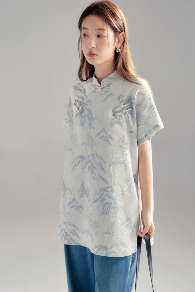 'Fresh Rain on an Empty Mountain' Short Dress