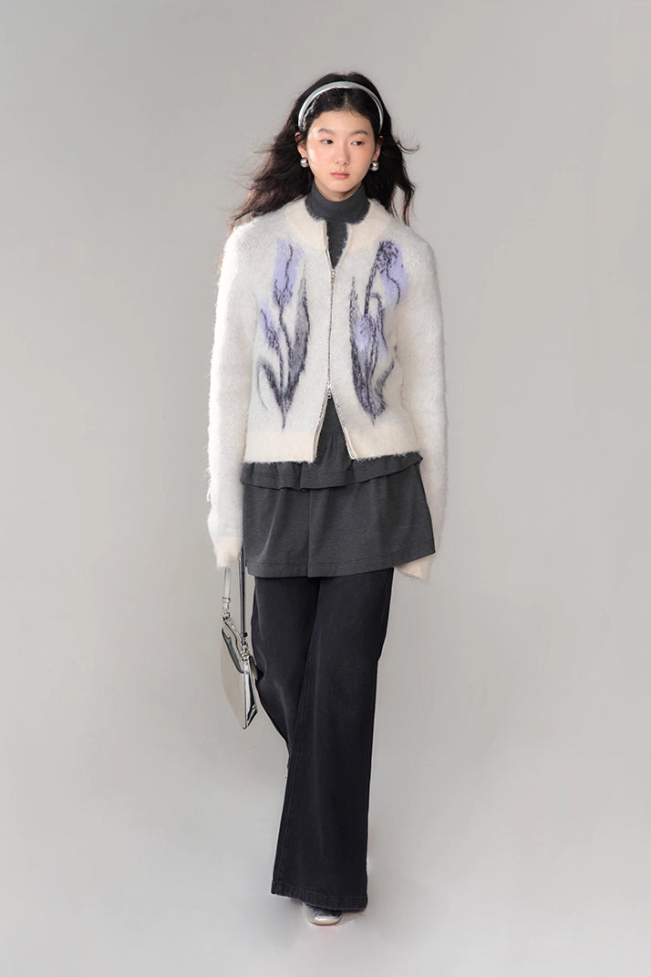 'Tundra Tulip' Zip Cardigan