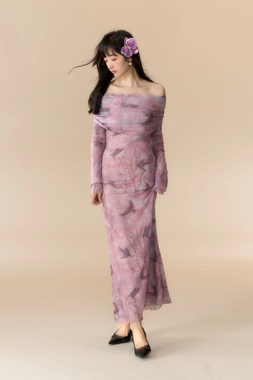 'Coral, Kite, Oriole' Dress