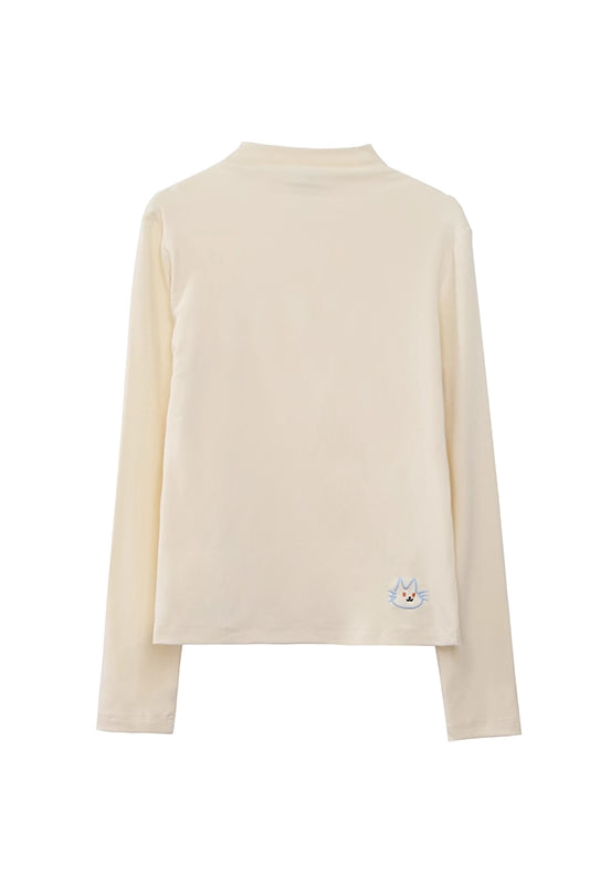 'Flower Heart Kitten' Long-Sleeve Top