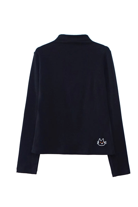 'Flower Heart Kitten' Long-Sleeve Top