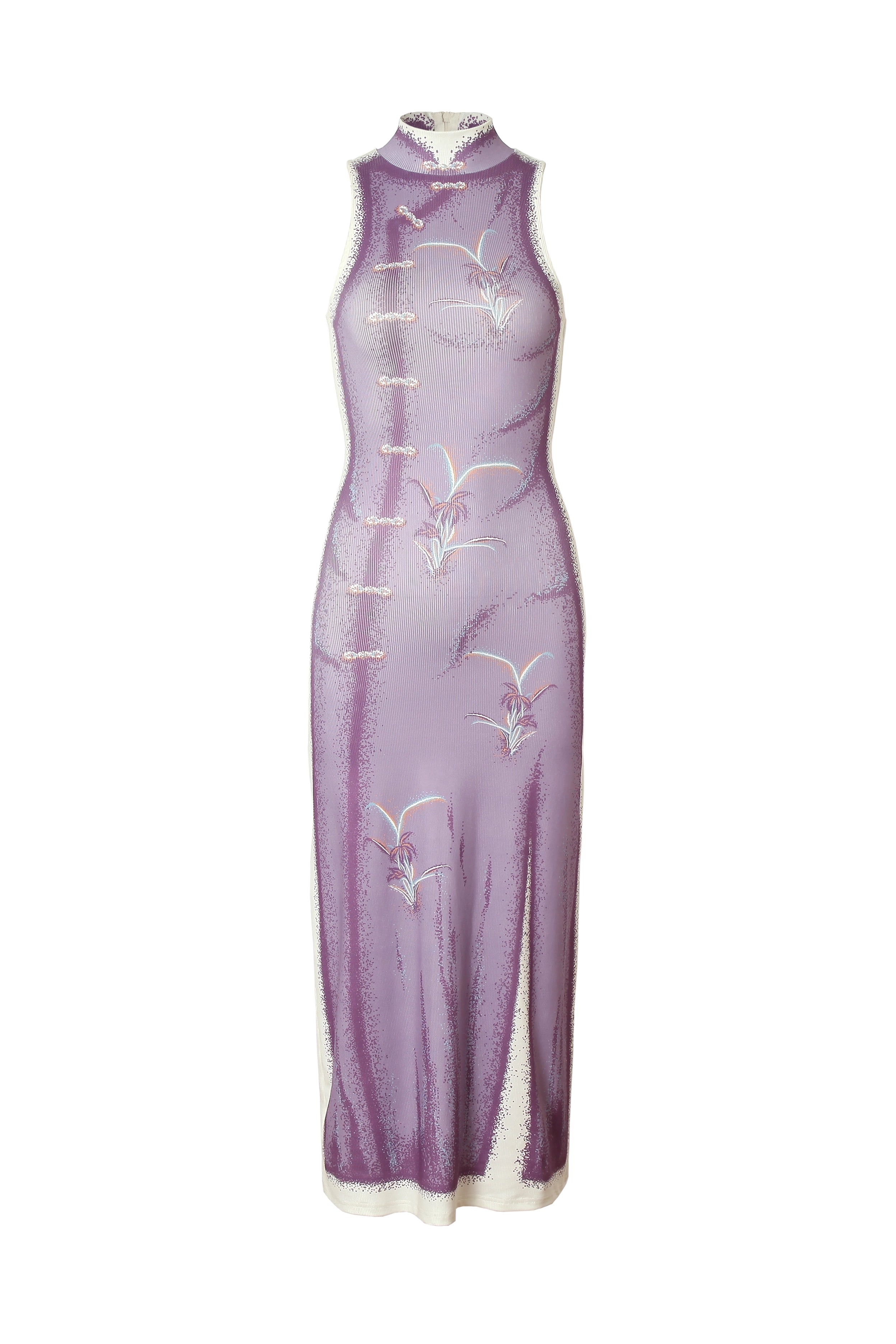'Indigo Orchid' Qipao Dress