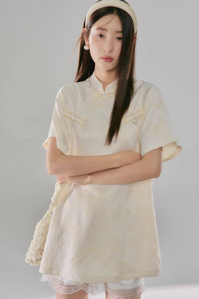 'Fresh Rain on an Empty Mountain' Short Dress
