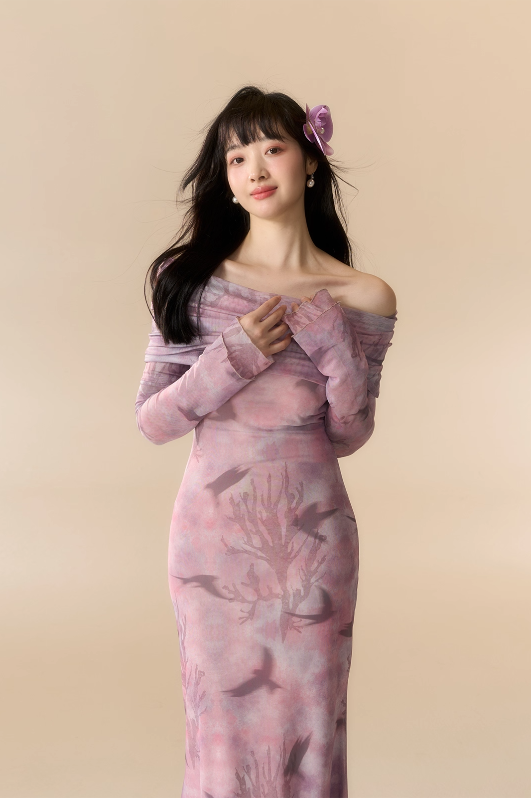 'Coral, Kite, Oriole' Dress