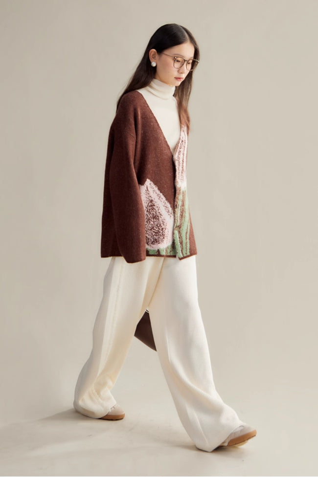 'Pink & Brown Tulip' Cardigan