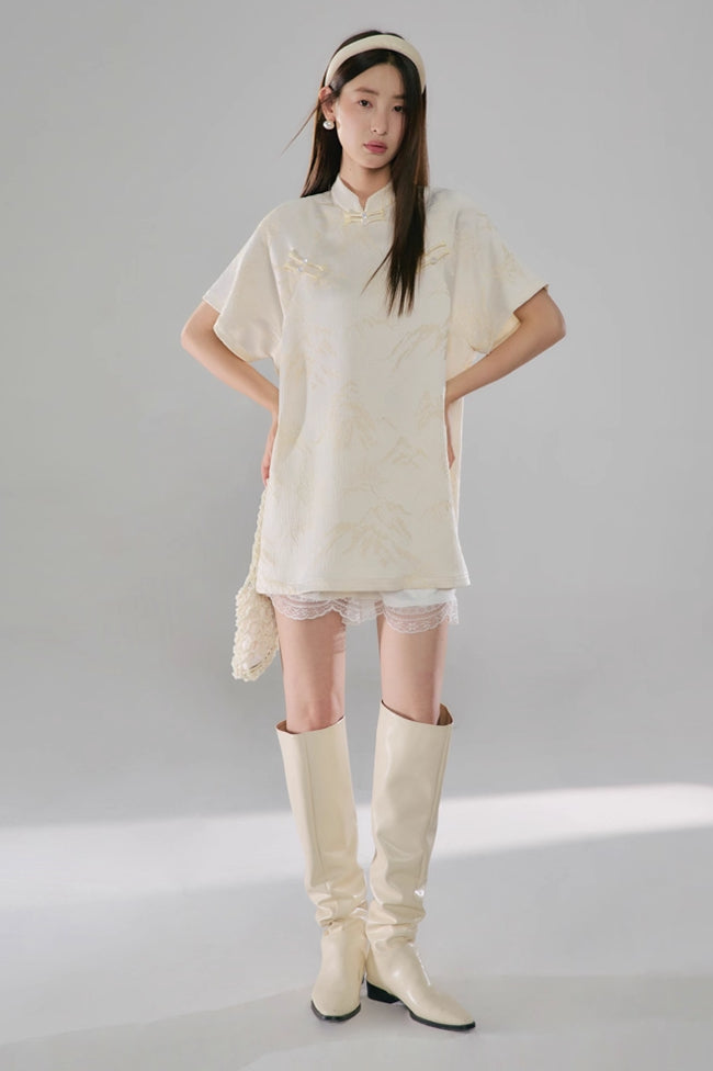 'Fresh Rain on an Empty Mountain' Short Dress