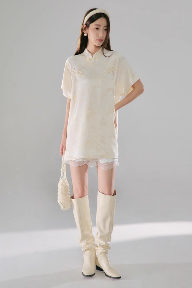 'Fresh Rain on an Empty Mountain' Short Dress