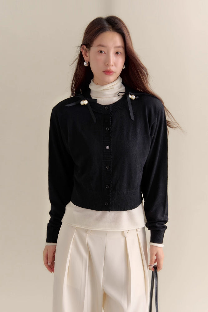 'Stranded Pearl' Cardigan