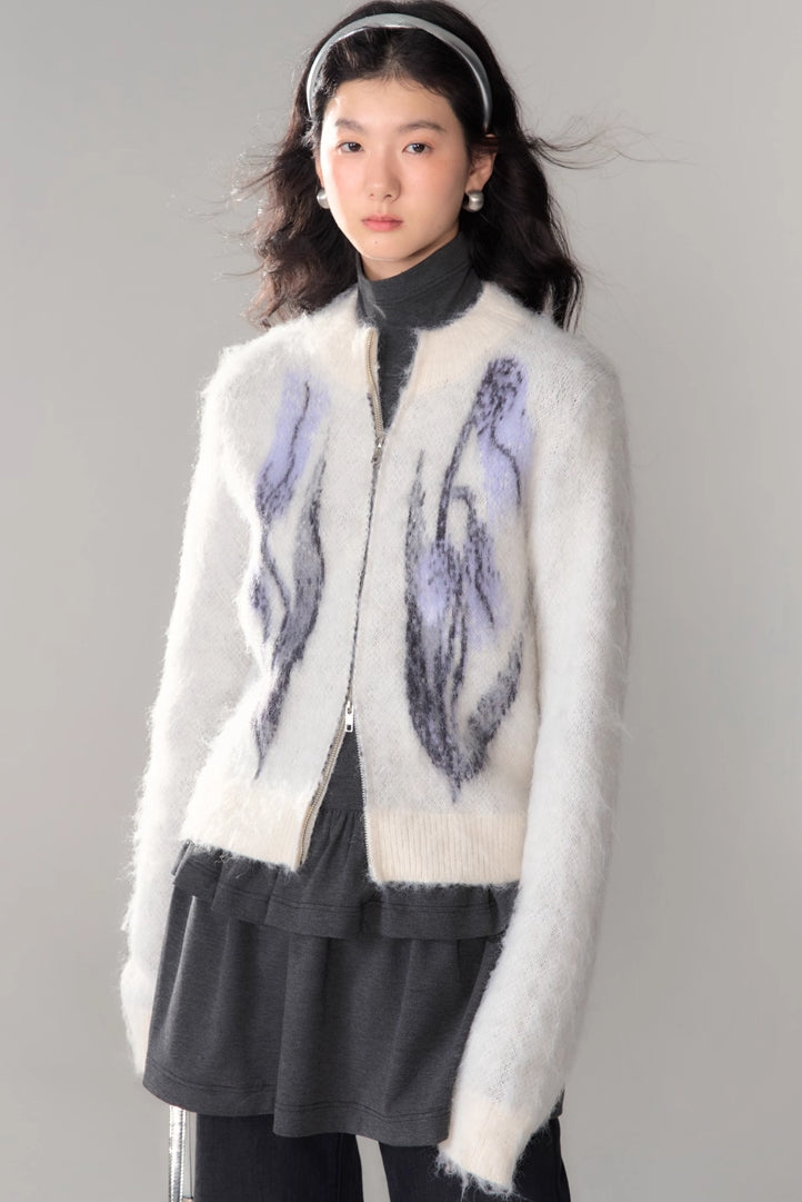 'Tundra Tulip' Zip Cardigan