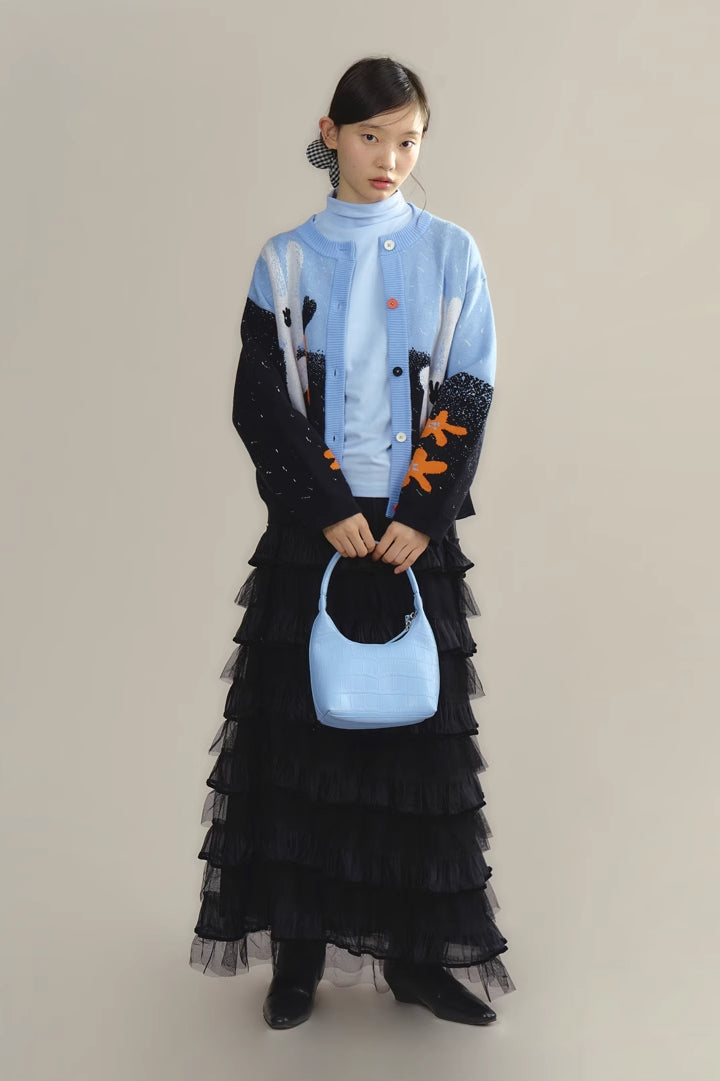 'Flower Heart Kitten' Long-Sleeve Top