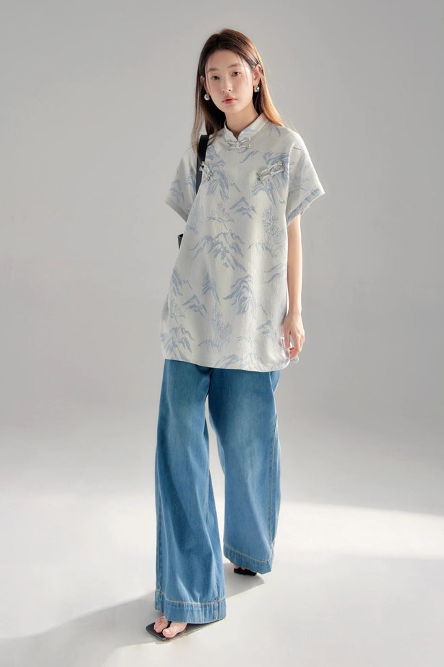 'Fresh Rain on an Empty Mountain' Short Dress