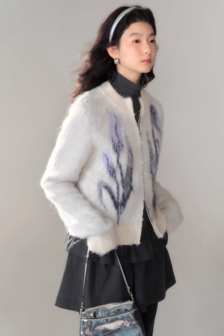 'Tundra Tulip' Zip Cardigan