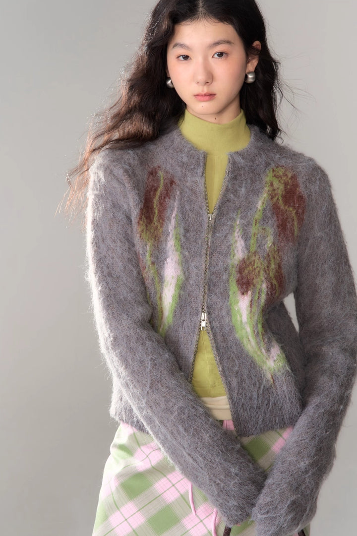 'Tundra Tulip' Zip Cardigan