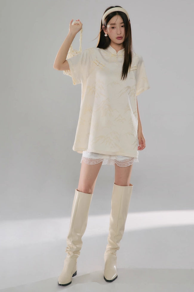 'Fresh Rain on an Empty Mountain' Short Dress