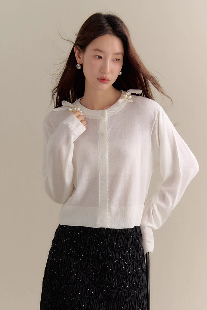 'Stranded Pearl' Cardigan