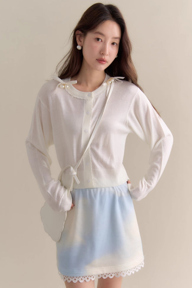 'Stranded Pearl' Cardigan