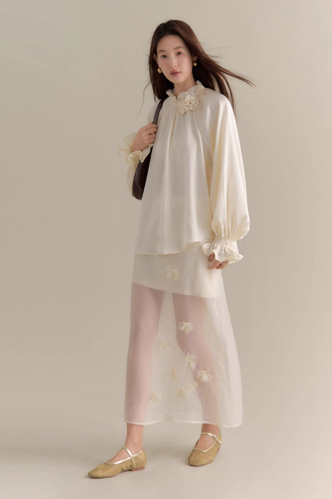 'Rose Story' Long-Sleeve Blouse