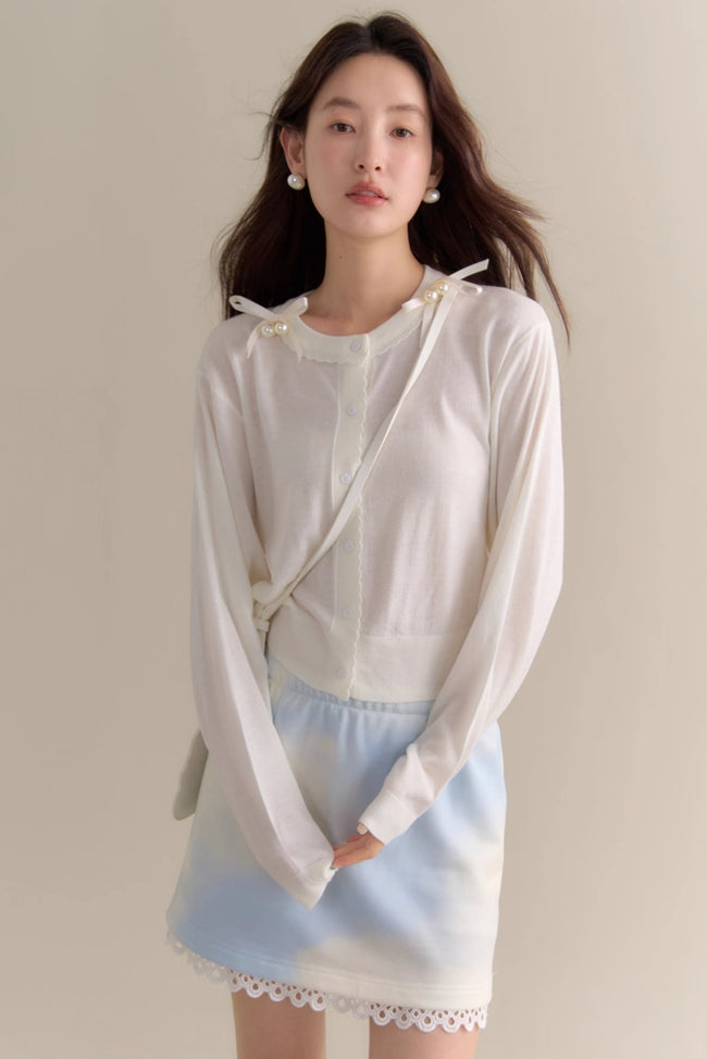'Stranded Pearl' Cardigan