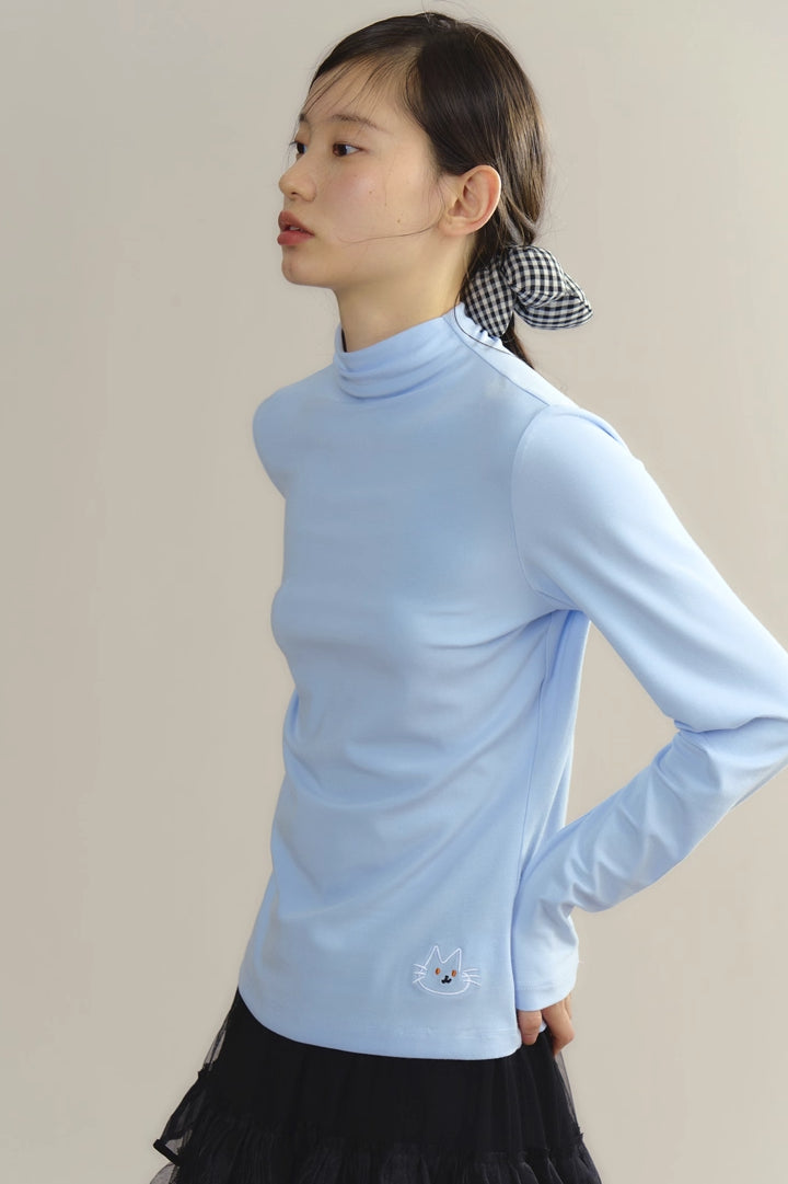 'Flower Heart Kitten' Long-Sleeve Top
