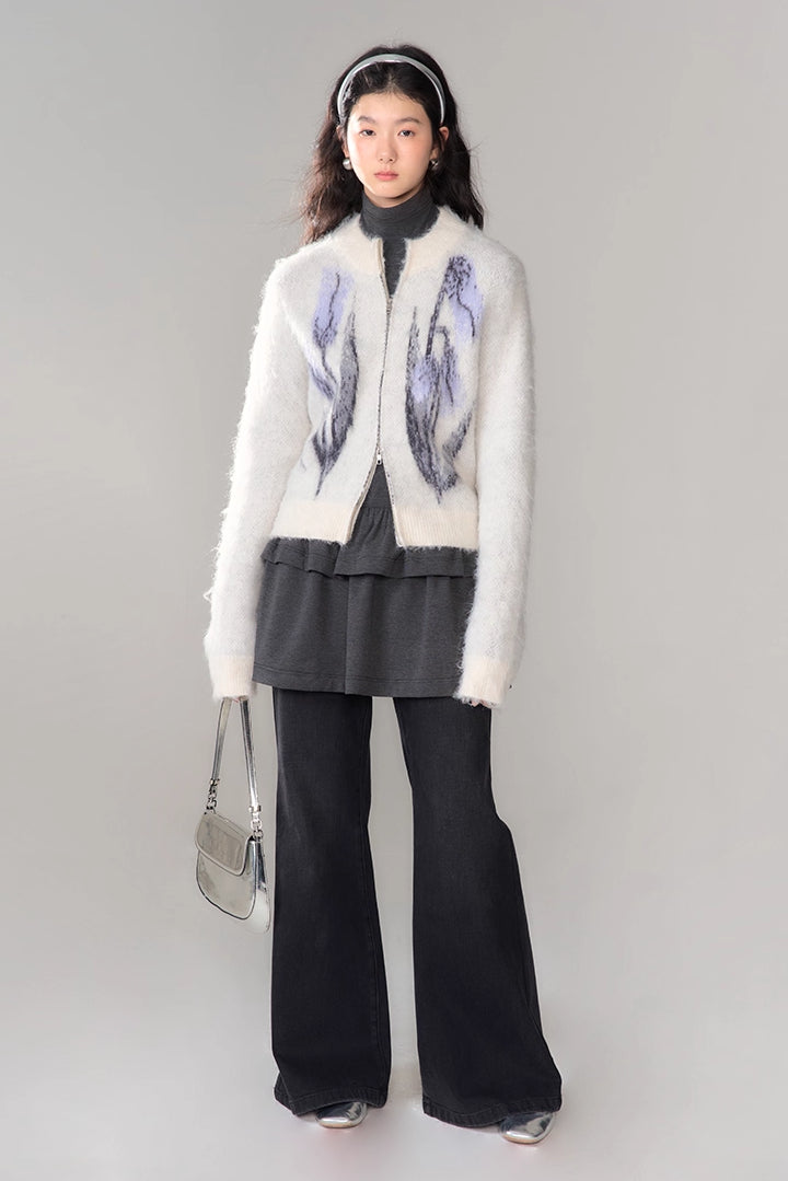 'Tundra Tulip' Zip Cardigan