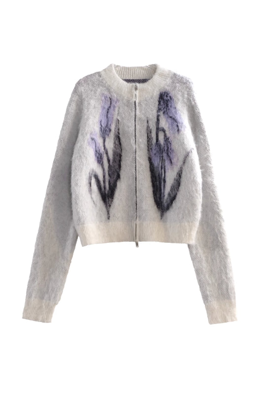 'Tundra Tulip' Zip Cardigan
