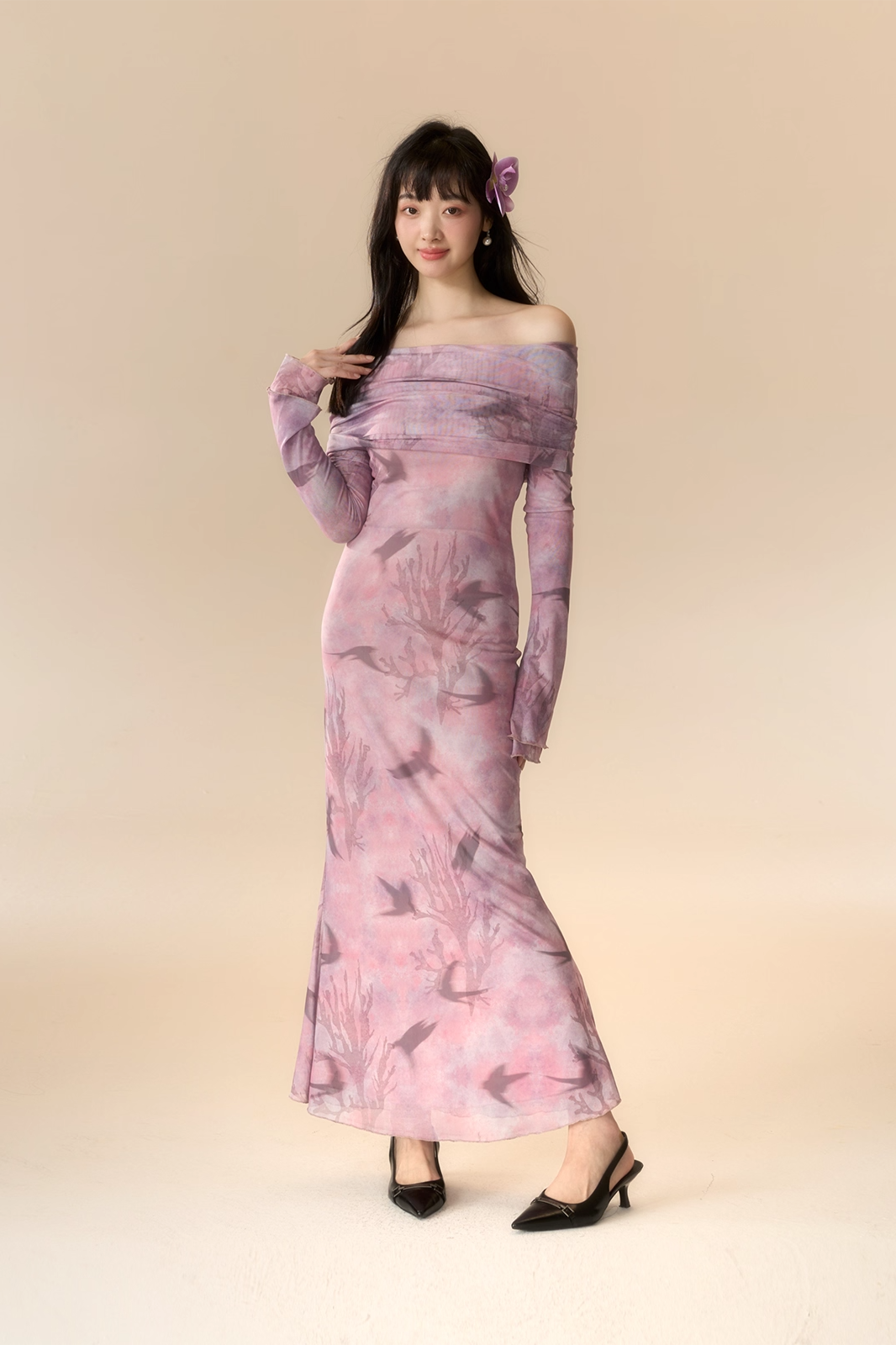'Coral, Kite, Oriole' Dress
