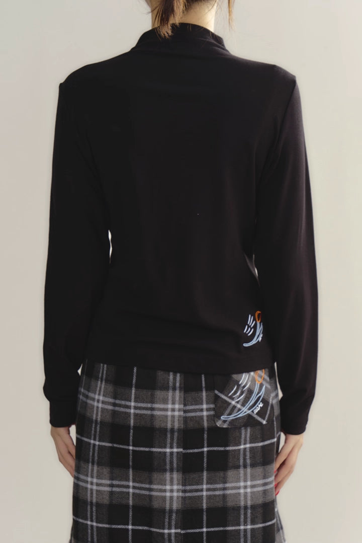 'Flower Heart Kitten' Long-Sleeve Top