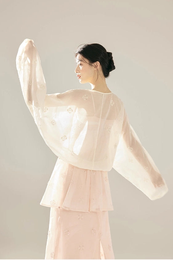 'Red Haze' Sheer Cardigan