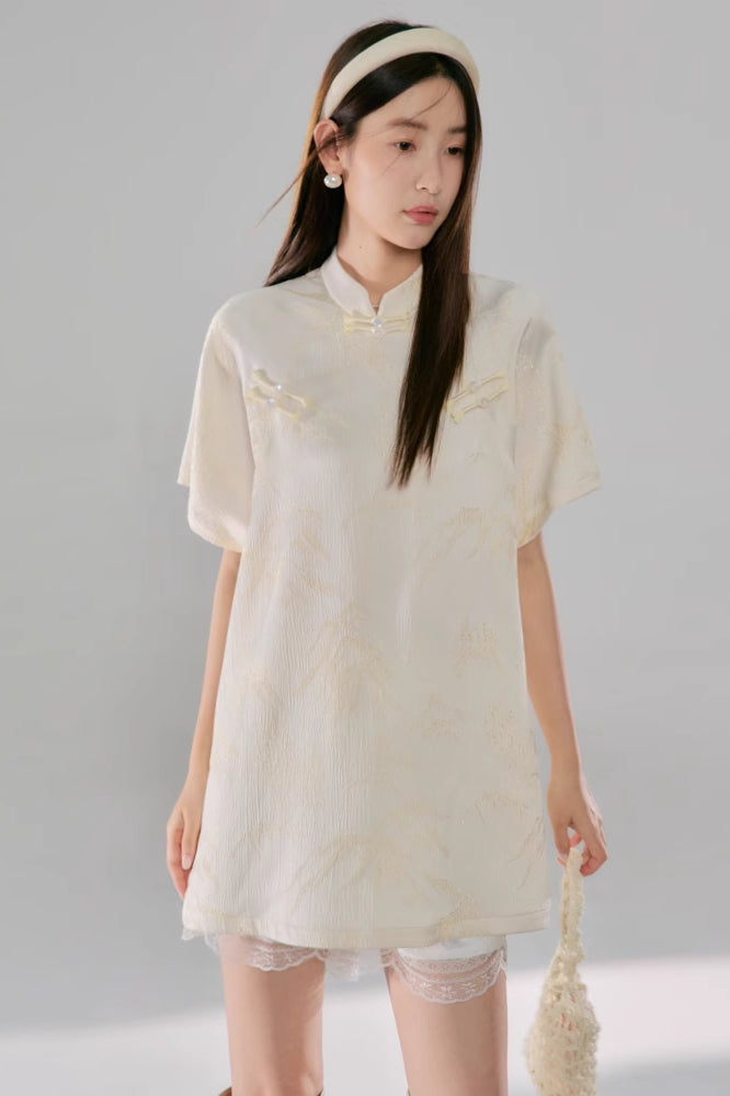 'Fresh Rain on an Empty Mountain' Short Dress