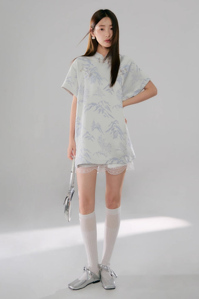 'Fresh Rain on an Empty Mountain' Short Dress